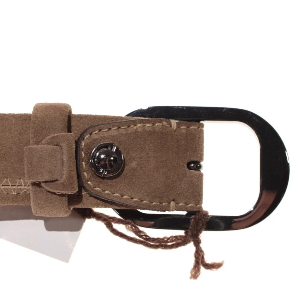 Di Bianco NWT Cut to Size Dress Belt In Solid Brown Suede Leather One Size